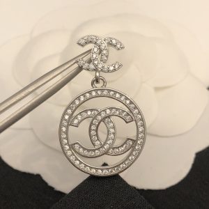 2 round double c earrings silver for women 2799