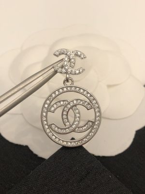 2 round double c earrings silver for women 2799