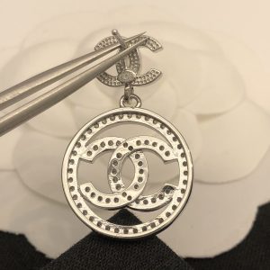 3 round double c earrings silver for women 2799