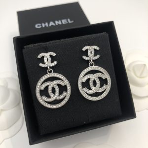 7 round double c earrings silver for women 2799