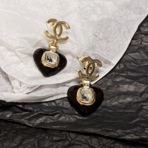 5 heart earrings black for women 2799