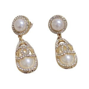4-Teardrop Pearl Earrings Gold For Women   2799