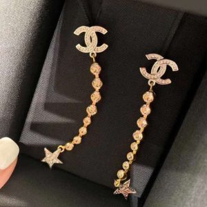 3-Long Star Earrings Gold For Women   2799