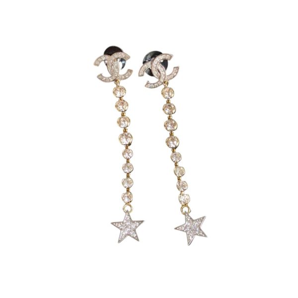 4 long star earrings gold for women 2799