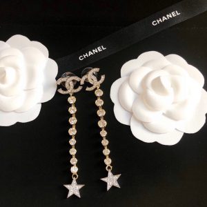 5 long star earrings gold for women 2799