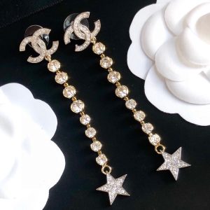 14 long star earrings gold for women 2799