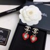 flower copper earrings red for women 2799