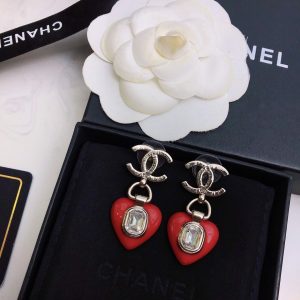 3 flower copper earrings red for women 2799