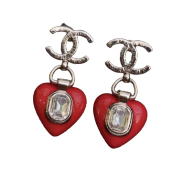 4 flower copper earrings red for women 2799