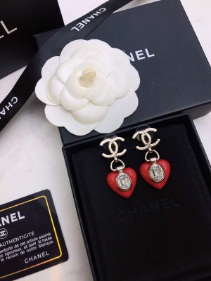 5 flower copper earrings red for women 2799