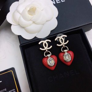 6 flower copper earrings red for women 2799