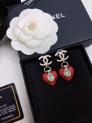 12 flower copper earrings red for women 2799