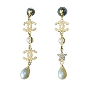 4 large asymmetrical earrings gold for women 2799