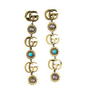 4 double g earrings gold for women 2799
