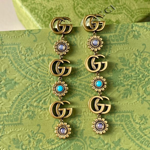 6 double g earrings gold for women 2799
