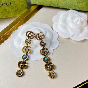 7 double g earrings gold for women 2799