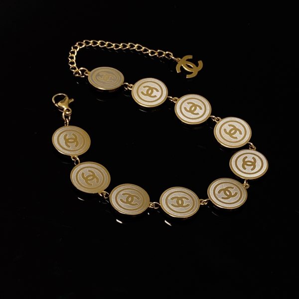 3 round coin bracelet gold for women 2799