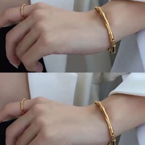 6 bamboo bracelet gold for women 2799