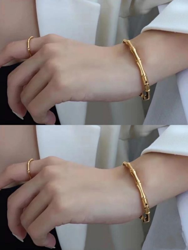 6 bamboo bracelet gold for women 2799