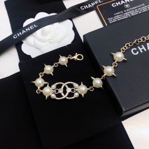 3 pearl and star bracelet gold tone for women 2799