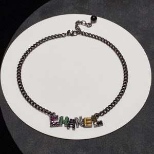 2-Letter Necklace Black For Women   2799