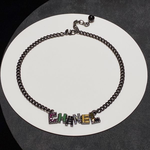 2 letter necklace black for women 2799