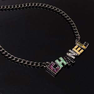 7 letter necklace black for women 2799