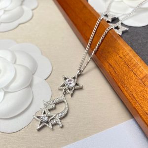 18 star necklace silver for women 2799