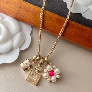 3 padlock necklace gold for women 2799