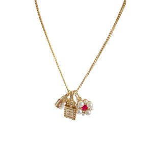4 padlock necklace gold for women 2799
