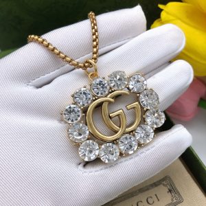 8 square crystal necklace gold for women 2799