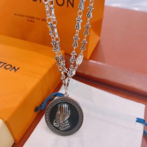 21 lv letter necklace silver for women 2799