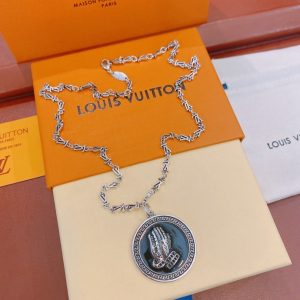 25 lv letter necklace silver for women 2799