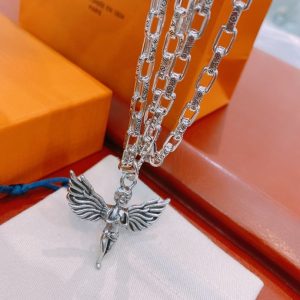 2 angel necklace silver for women 2799