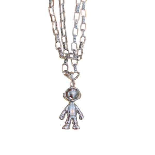 4 asronaut necklace silver for women 2799