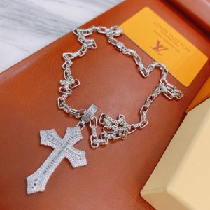 3 cross necklace silver for women 2799