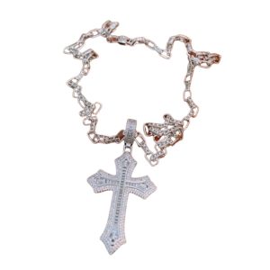 4 cross necklace silver for women 2799