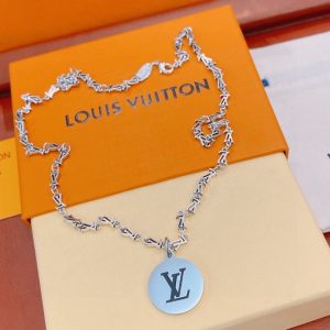 1 lv letter necklace silver for women 2799 1