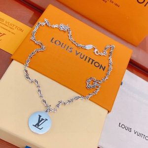 6 lv letter necklace silver for women 2799 1