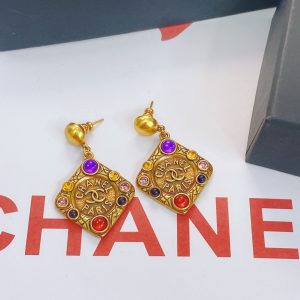 6 glass earrings gold for women 2799