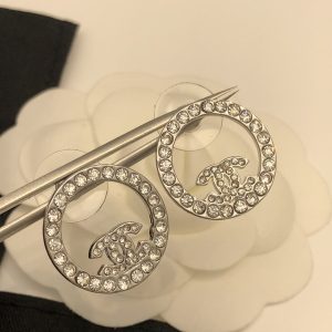 1 round stud earrings silver for women 2799