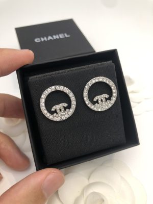 2 round stud earrings silver for women 2799