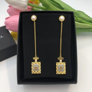 2 perfume bottle heart earrings gold for women 2799