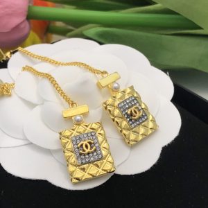 3 perfume bottle heart earrings gold for women 2799