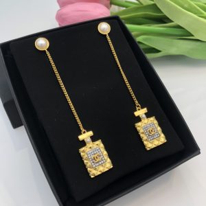 6 perfume bottle heart earrings gold for women 2799
