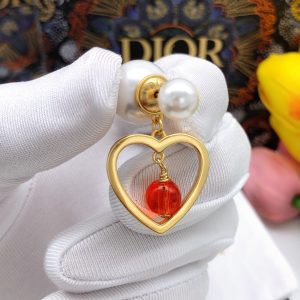 1 pearl heart earrings gold for women 2799