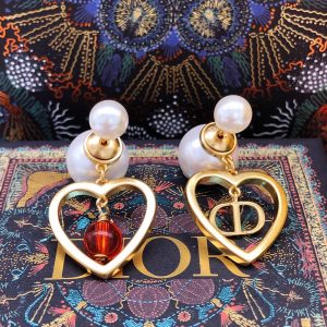 3 pearl heart earrings gold for women 2799