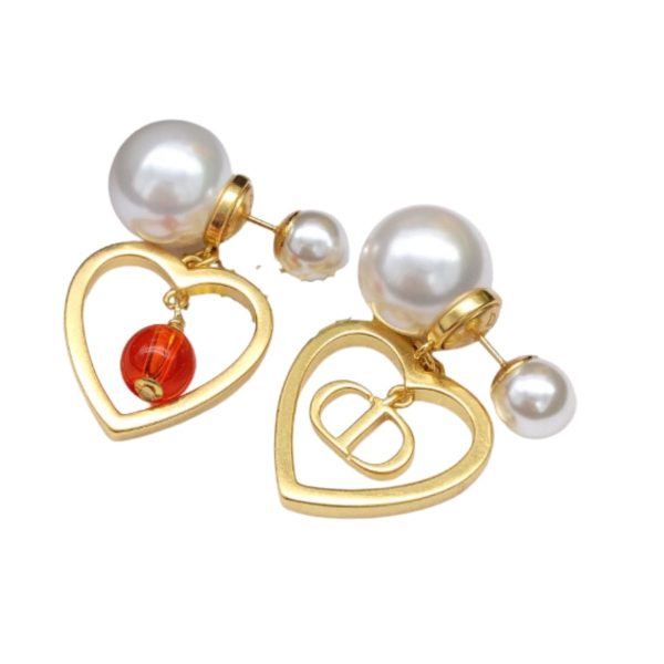 4 pearl heart earrings gold for women 2799