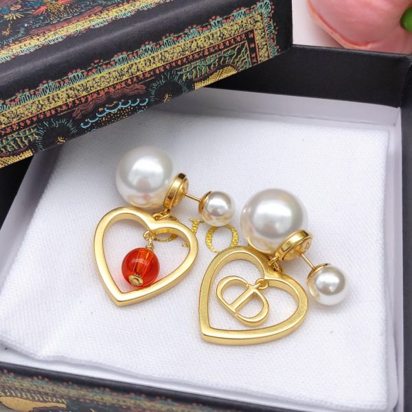 6 pearl heart earrings gold for women 2799