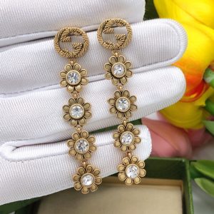 1 flower tassel earrings gold for women 2799
